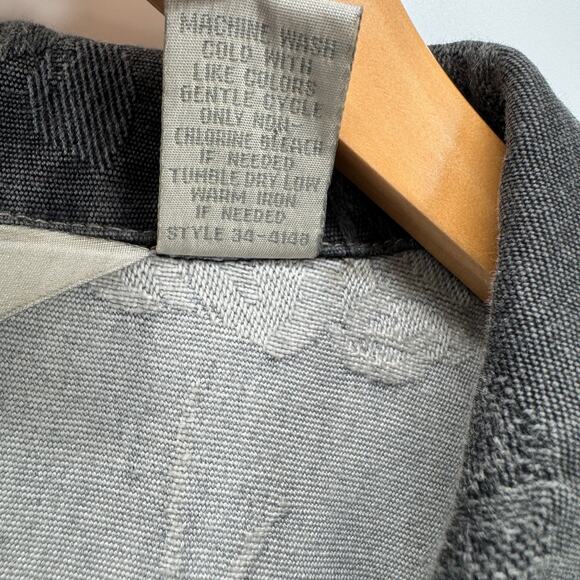J Jill Jacket Womens Large Gray Floral Lightweight Denim 3 Button Vintage - Picture 6 of 7